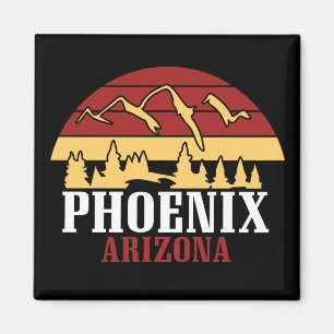 Aimant Impression d'art de la skyline de Phoenix Arizona