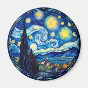 Aimant Impression d'art inspirée de la nuit étoilée tourb