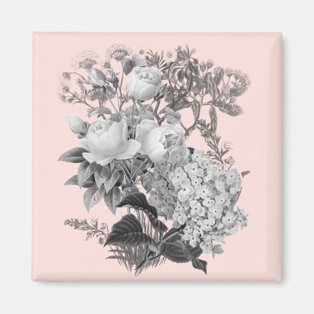 Aimant Impression de fleurs vintage (Devant)