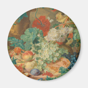 Aimant Impression de fruits et fleurs vintage pour cuisin