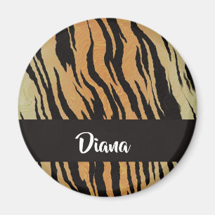 Aimant Impression de tigre Brown et noir