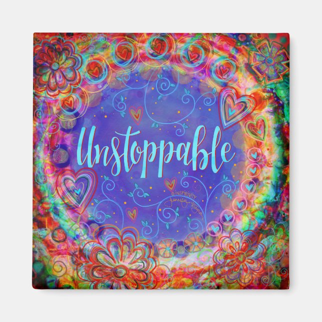 Aimant Imstoppable Whimsical Joli Floral Inspirationnel (Devant)