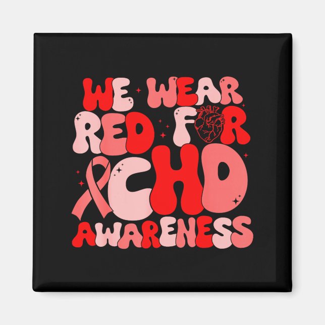 Aimant In February We Wear Red Chd Awareness Heart Diseas (Devant)