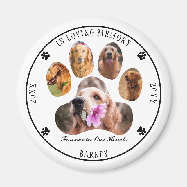 Aimant In Love Memory Photo Pet Memorial - Blanc (Devant)