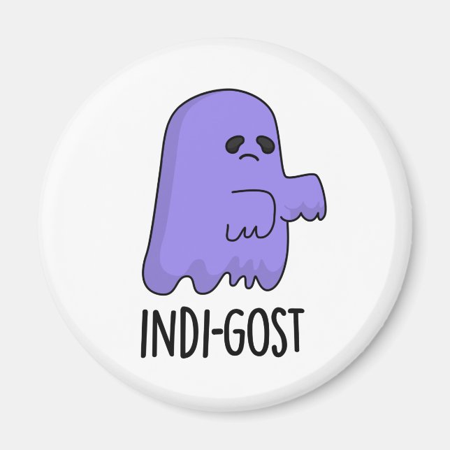 Aimant Indi-gost Funny Halloween Indigo Ghost Pun (Devant)