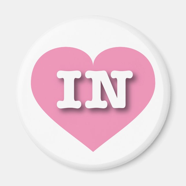 Aimant Indiana Coeur rose - J'aime IN (Devant)