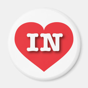 Aimant Indiana Red Heart - I love IN