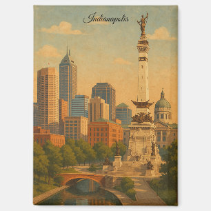Aimant Indianapolis Indiana Panorama Ciel Ville Voyage