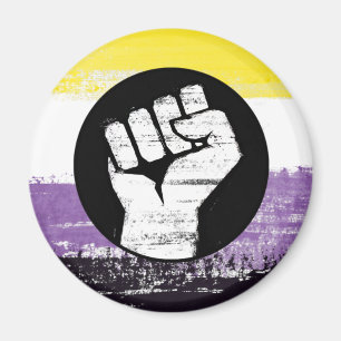 Aimant Indicateur de manifestation non binaire peinte