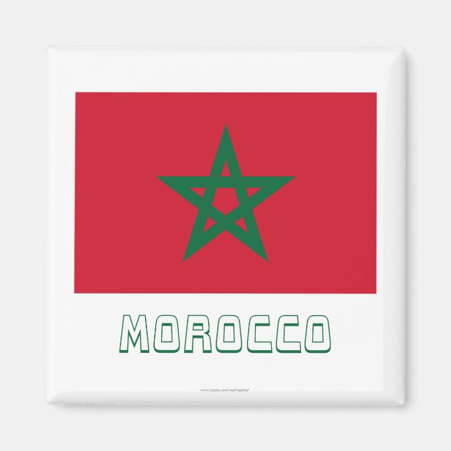 Aimant Indicateur Maroc avec nom (Devant)