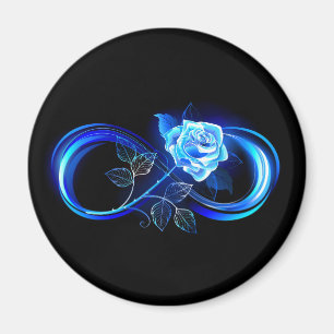 Aimant Infinité lumineuse avec rose bleue