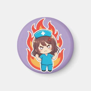 Aimant Infirmière Chibi Originale 3.0 - En colère