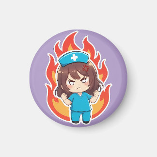 Aimant Infirmière Chibi Originale 3.0 - En colère