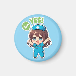 Aimant Infirmière Chibi Originale 3.0 - Oui