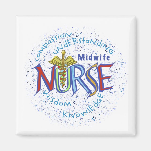 Aimant Infirmière de la Midwoman Motto (Devant)