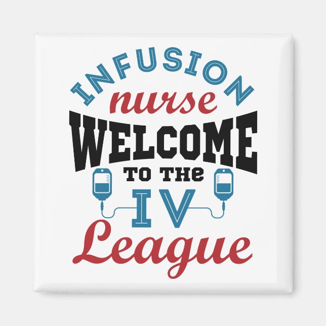 Aimant Infirmière Infusion Bienvenue à la ligue I.V. (Devant)