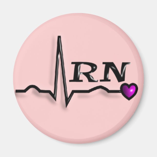 Aimant Infirmière inscrite "RN" Cadeaux QRS Design (Devant)
