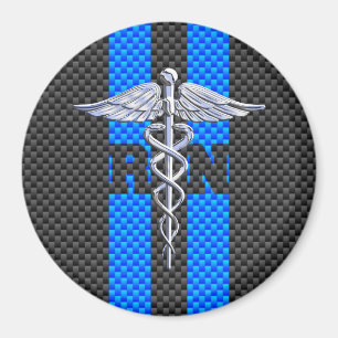 Aimant Infirmière inscrite RN Caduceus Carbon Fiber Strip