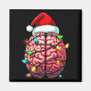 Aimant Infirmière neuro Noël Chapeau de Père Noël Neurolo