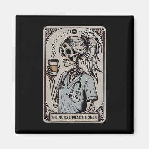 Aimant Infirmière Praticien Carte Tarot Squelette Hallowe