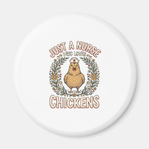 Aimant Infirmière qui aime les poulets Design de T-shirt
