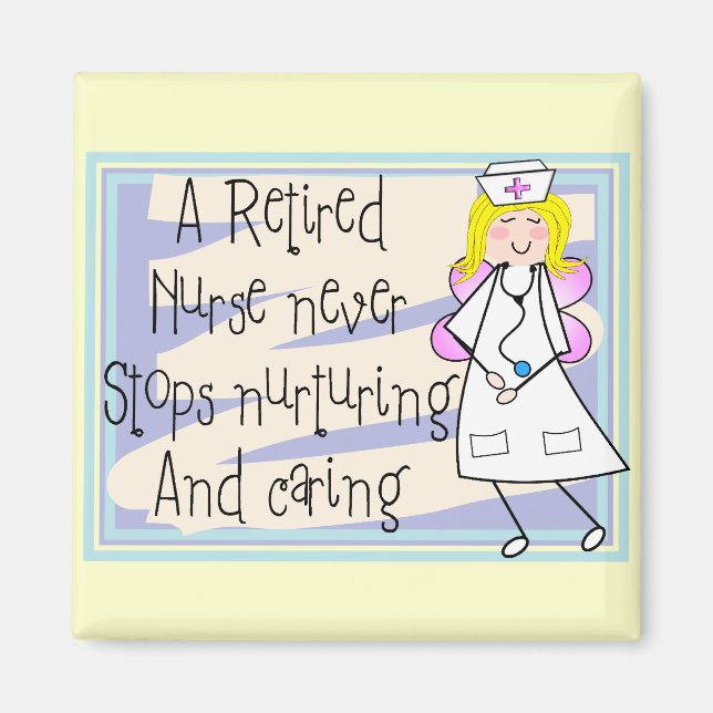 Aimant Infirmière retraitée Ange cartes d'art et cadeaux (Devant)