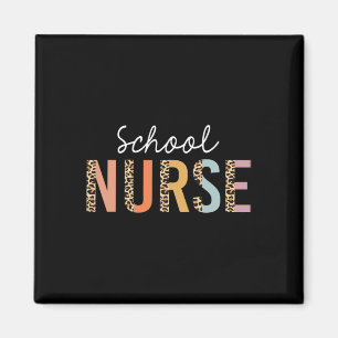 Aimant Infirmière scolaire imprimé léopard blouse scolair
