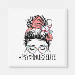 Aimant Infirmière Vie Amusante Messy Bun Femme Santé ment