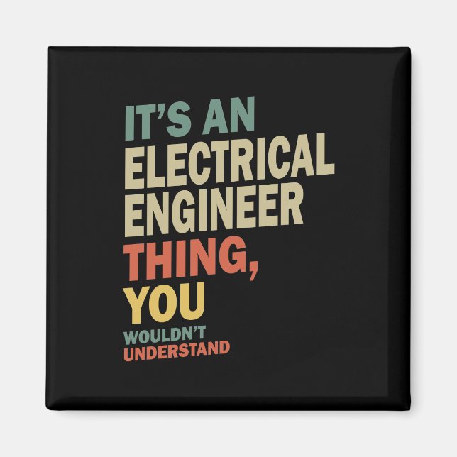Aimant Ingénieur électrique Titre du travail Cadeau (Devant)