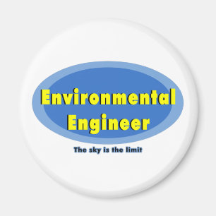 Aimant Ingénieur Environnemental Ovale Bleu