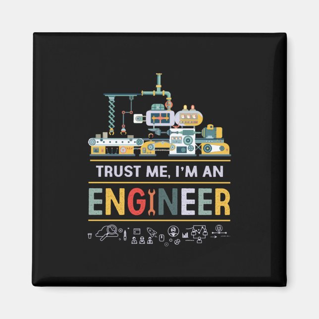 Aimant Ingénieur Je Suis Ingénieur (Devant)