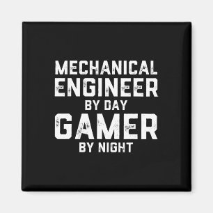 Aimant Ingénieur Mécanique le Jour Gamer la Nuit Mème Pou