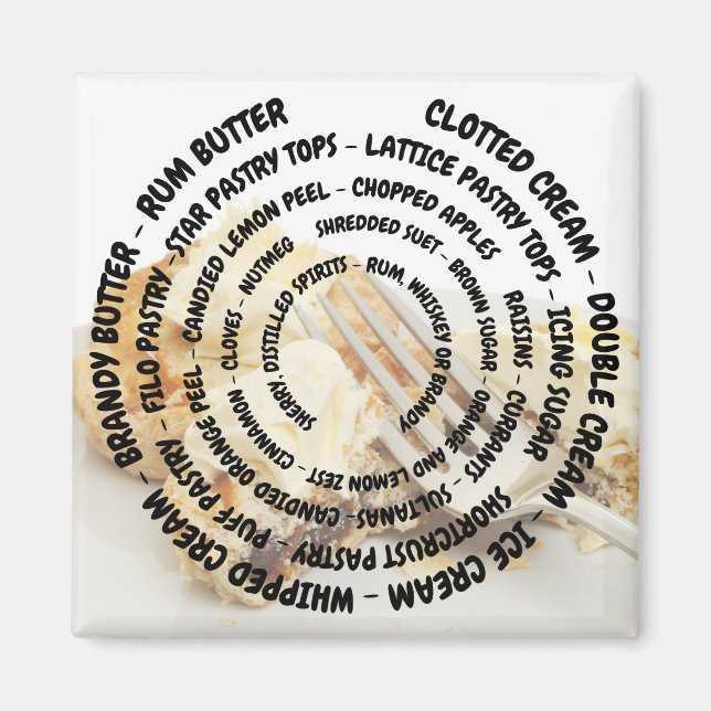 Aimant Ingrédients à tarte concentré avec garnitures (Devant)