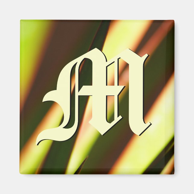 Aimant initial de monogramme personnalisable (Devant)