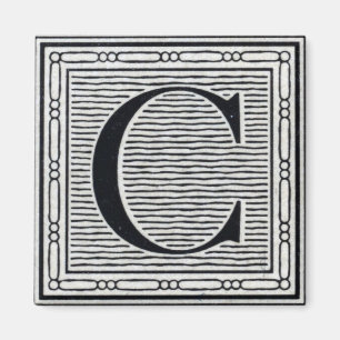 Aimant Initiale de bois de graveur de gravure sur bois en