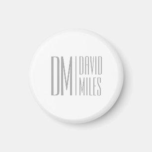 Aimant Initiales et logo de nom gris minimal et moderne é