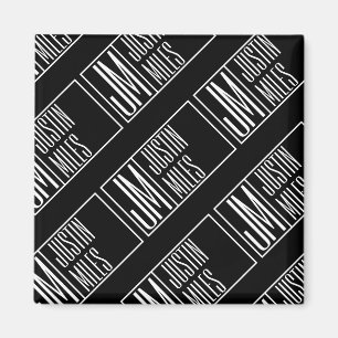 Aimant Initiales modernes avec nom Monogram Motif