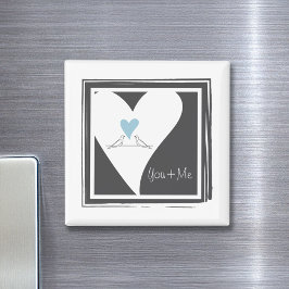 Aimant Inséparables personnalisés Light Blue Heart