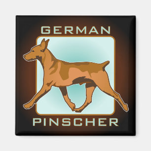 Aimant Insigne allemand de Pinscher, carré