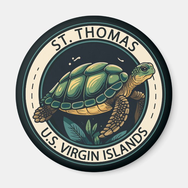 Aimant Insigne de tortue des îles Vierges américaines St  (Devant)