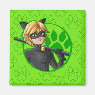 Aimant Insigne vert Cat Noir
