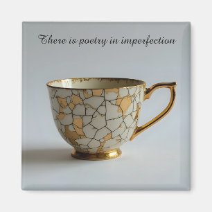 Aimant inspirant à motif de tasse à thé cassée