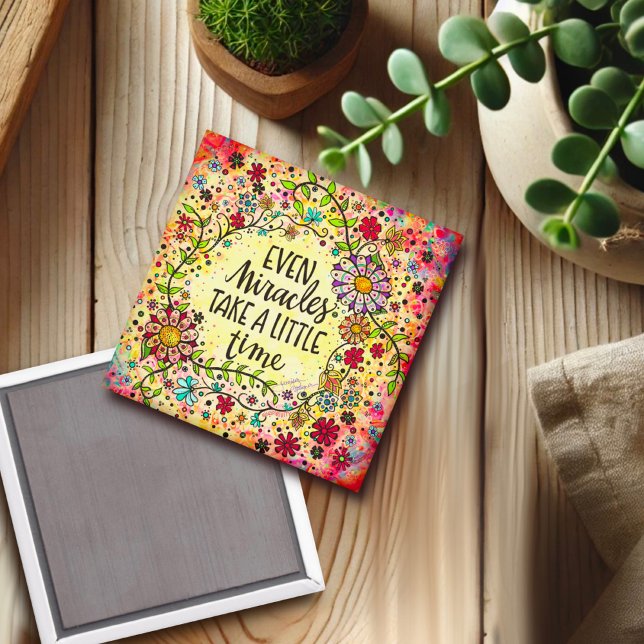 Aimant Inspiration Floral Joli Miracles Citation Inspirat (Créateur téléchargé)