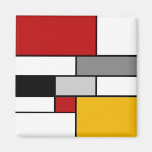 Aimant Inspiration mondrienne colorée