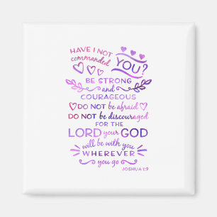 Aimant inspiré de vers de bible de 1:9 de Joshua