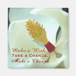Aimant Inspiré "Souhait, chance et changement" Floral