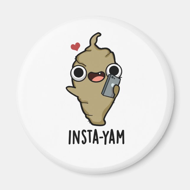 Aimant Insta-yam Funny Social Media Veggie Pun (Devant)