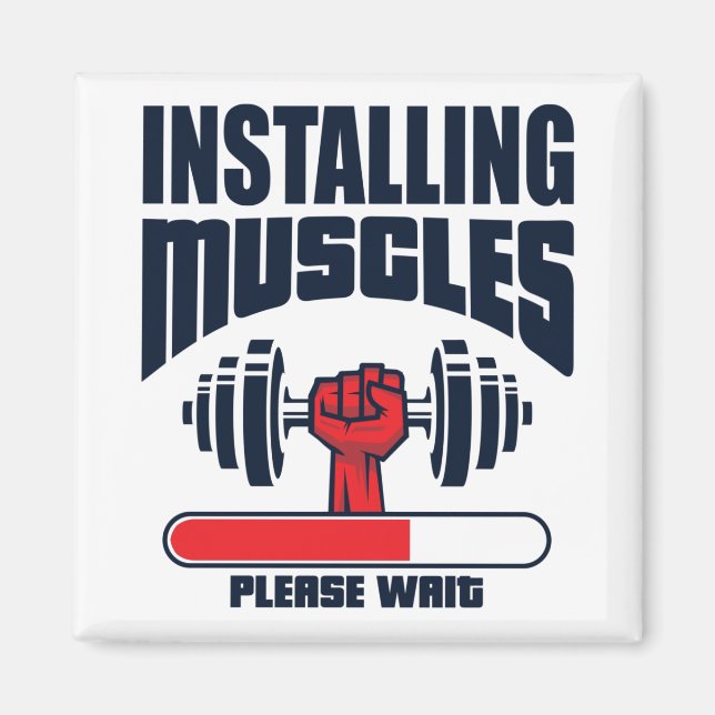 Aimant Installation de Muscles Veuillez Patienter - Gymna (Devant)