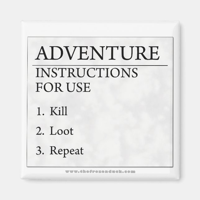Aimant Instructions pour l'aventure (Devant)