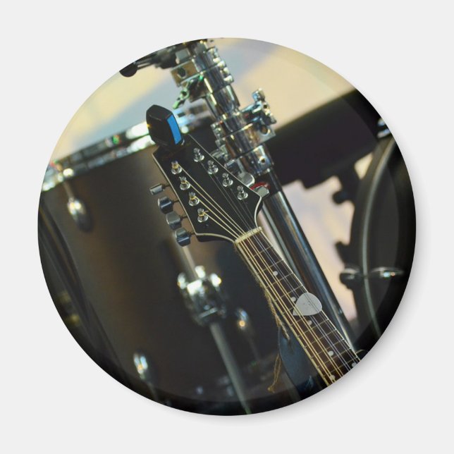 Aimant Instruments Musiques Tambours Guitare Instrument d (Devant)